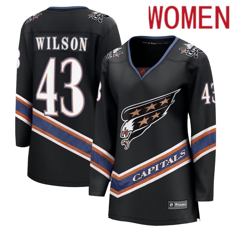 Women Washington Capitals 43 Tom Wilson Fanatics Branded Black Special Edition Breakaway Player NHL Jersey